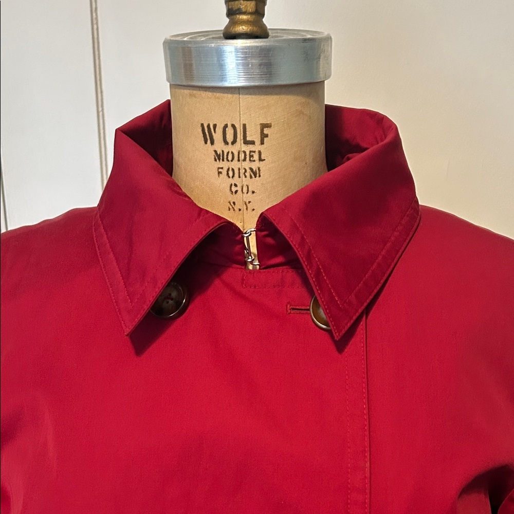 MICHAEL Michael Kors Red Double-Breasted Trench Coat with Belt - Picture 3 of 9